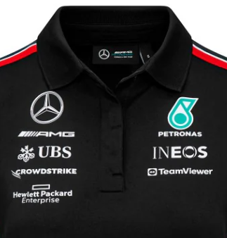 Equipo Mercedes, camiseta de mujer, negra, 2023