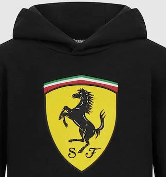 Ferrari hoodie, big shield, black