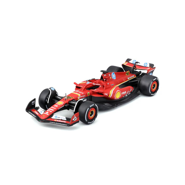 Ferrari modelo a escala, SF24, bburago, #16 Charles Leclerc, ganador de Mónaco, rojo