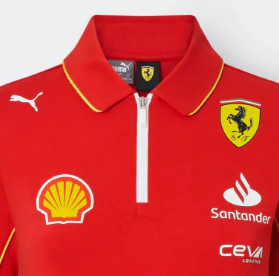 Ferrari camiseta cuello Camiseta con cuello, Puma, equipo, mujer, rojo, 2024
