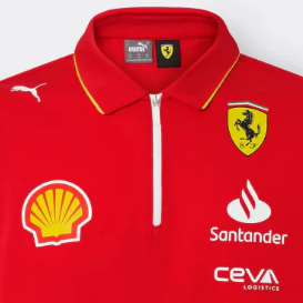 Ferrari camiseta cuello Camiseta con cuello, Puma, equipo, rojo, 2024