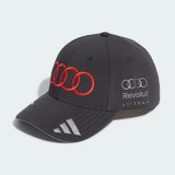 Gorra Audi adidas, equipo, Gabriel Bortoleto, negra, 2026