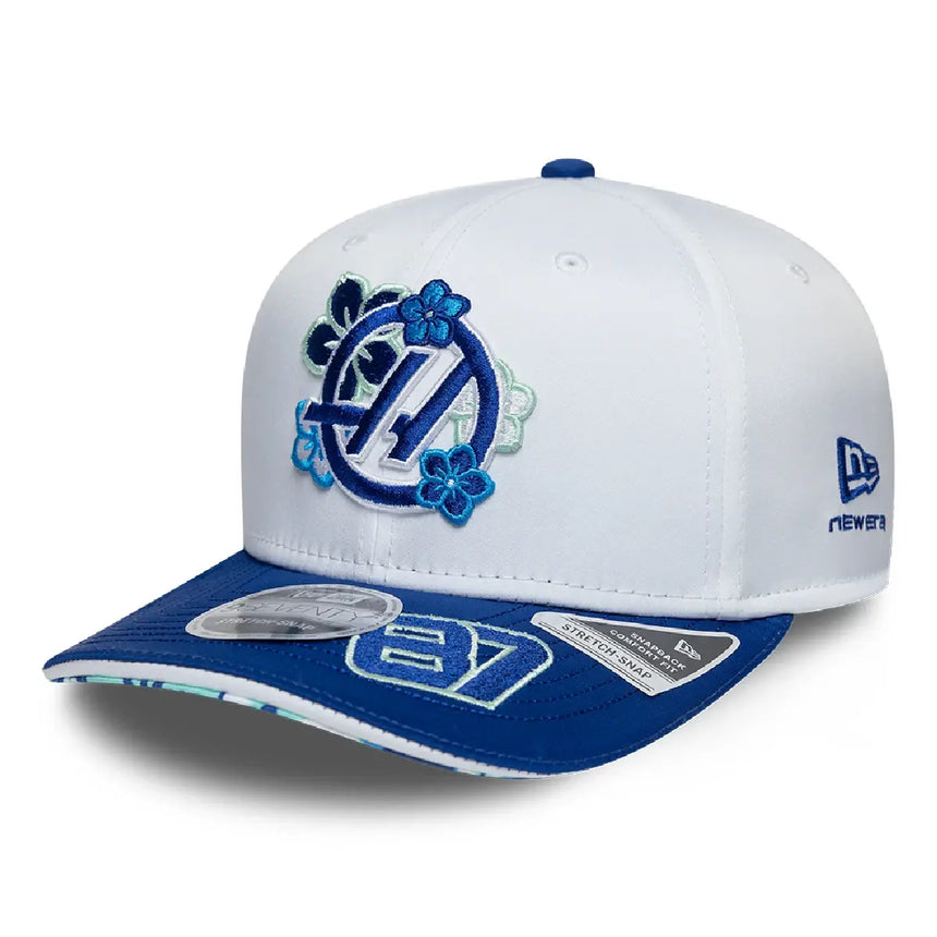 Gorra Haas F1, equipo, Oliver Bearman, 9SEVENTY, New Era, Edición Especial Japón, blanca, 2026