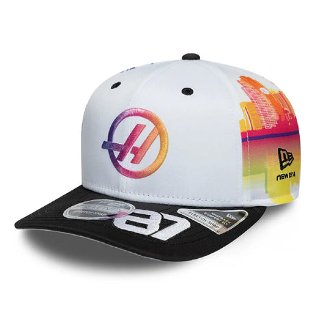 Gorra Haas F1, equipo, Oliver Bearman, 9SEVENTY, New Era, Edición Especial Miami, blanca, 2026
