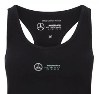 Mercedes Damen Top, Logo, Schwarz, 2020