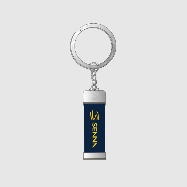 Llavero Ayrton Senna, firmado, azul