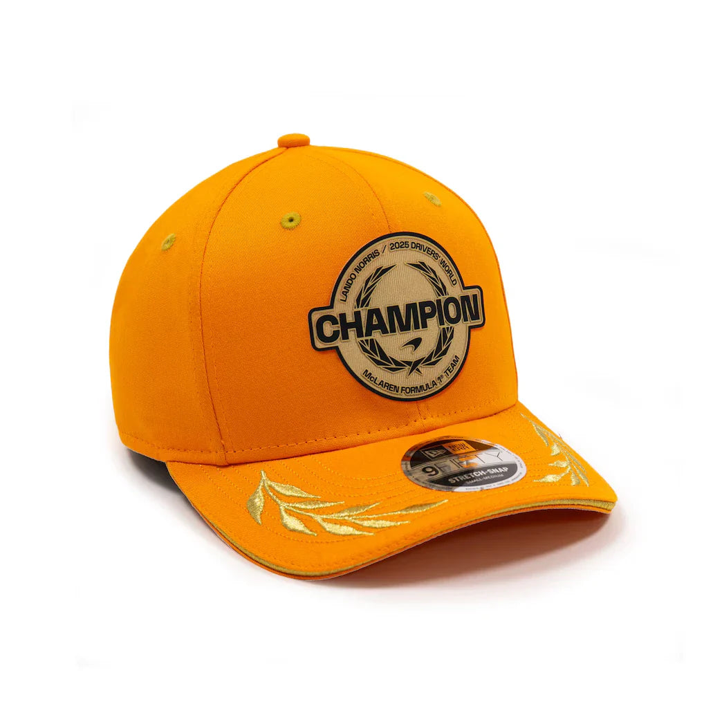 Gorra McLaren, Campeón del Mundo 2025, Lando Norris, New Era, 9FIFTY, naranja