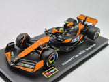 Coche modelo McLaren, Bburago, Lando Norris, decoración de Miami, caja acrílica, MCL38 🔥