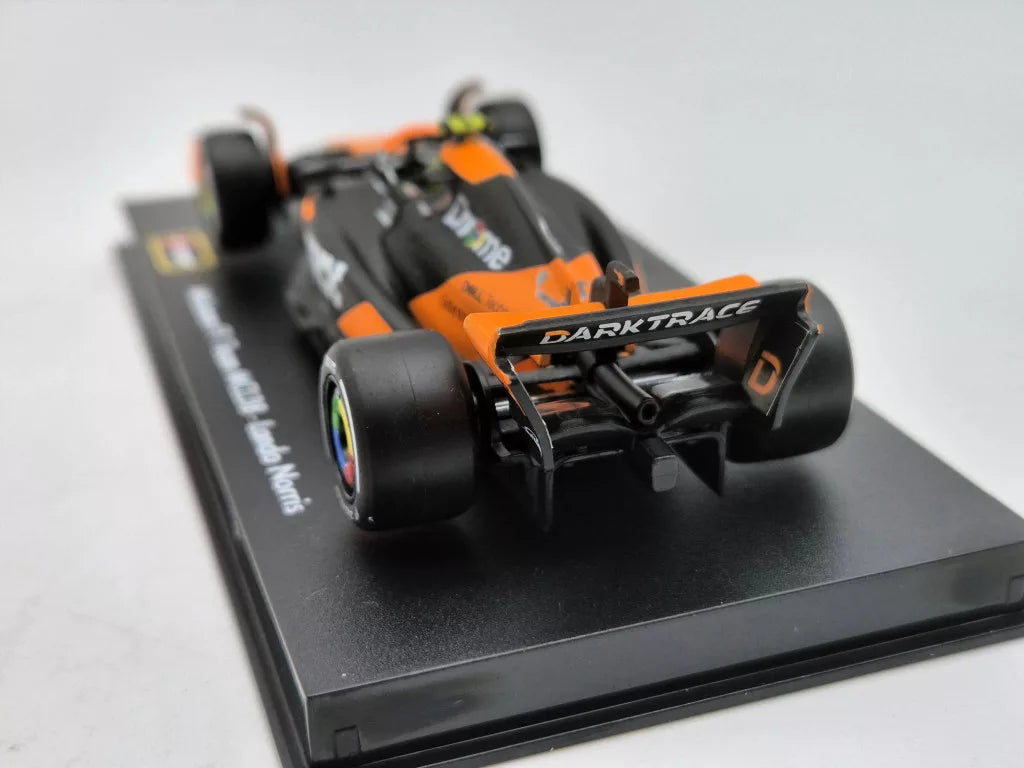 Coche modelo McLaren, Bburago, Lando Norris, decoración de Miami, caja acrílica, MCL38 🔥