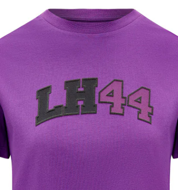 Mercedes Lewis Hamilton, Camiseta con logo, Mujer, Morado