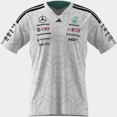Polo Mercedes, equipo, adidas, competidores, blanco
