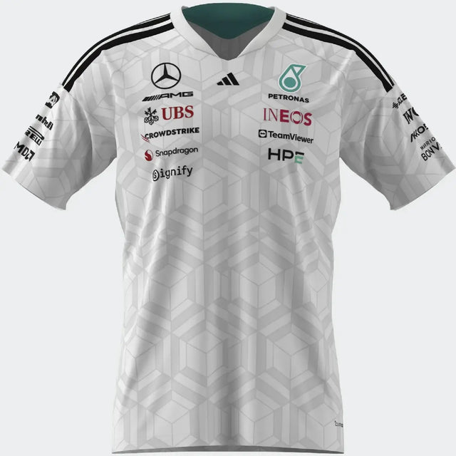 Polo Mercedes, equipo, adidas, competidores, blanco