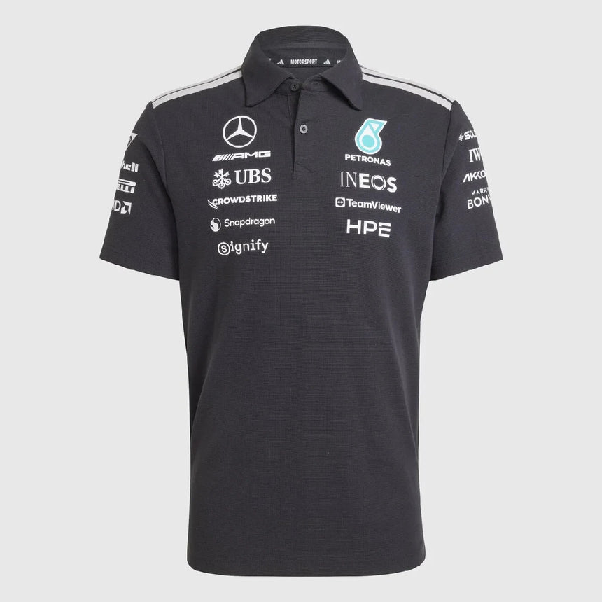 Polo Mercedes, equipo, ingenieros, adidas, negro, 2026