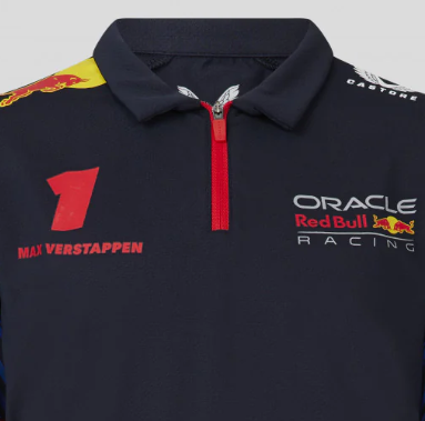 Red Bull Racing Max Verstappen Kids' Crew Neck T-Shirt, Blue, 2023