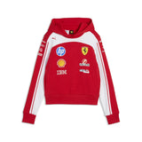 Sudadera con capucha Ferrari, equipo, corte corto, mujer, roja
