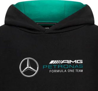 Sudadera con capucha y logotipo Mercedes, niño, negra