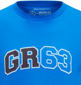 Men's George Russell Mercedes Logo T-Shirt, Blue