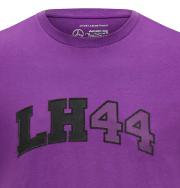Camiseta Mercedes Lewis Hamilton Logo, Hombre, Morado