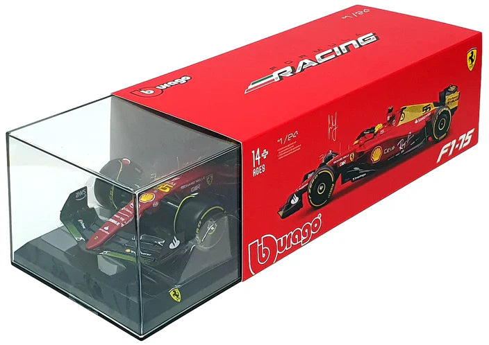 Modelo de coche Ferrari, F1-75, GP de Italia, bburago, 1:24, Carlos Sainz #55, 2022